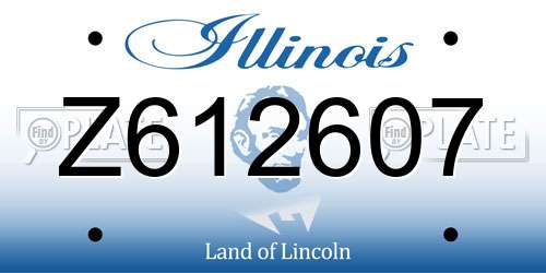 Z612607 Illinois License Plate