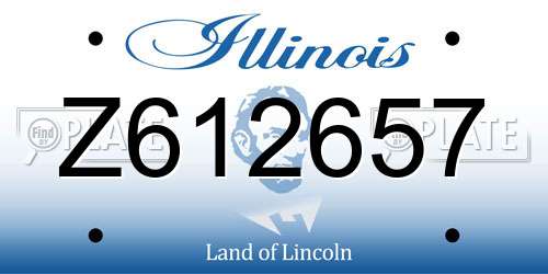 Z612657 Illinois License Plate