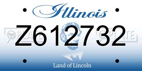 Z612732 Illinois License Plate