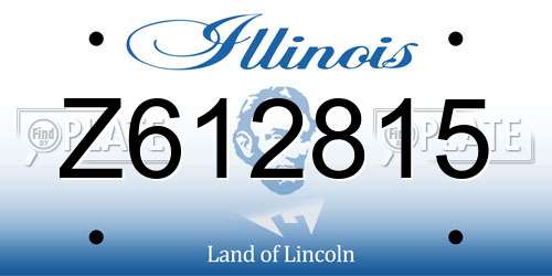 Z612815 Illinois License Plate