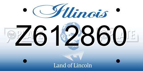 Z612860 Illinois License Plate