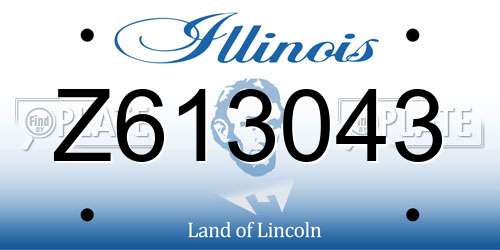 Z613043 Illinois License Plate