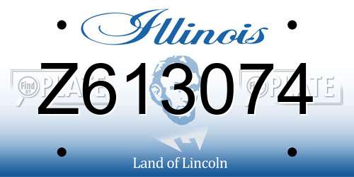 Z613074 Illinois License Plate