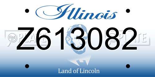 Z613082 Illinois License Plate