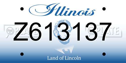 Z613137 Illinois License Plate