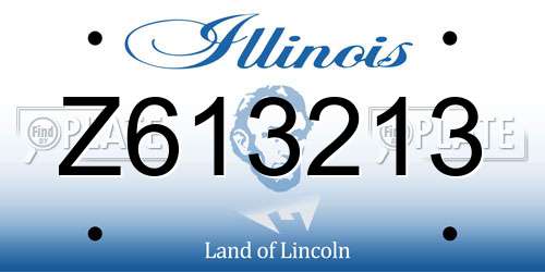 Z613213 Illinois License Plate