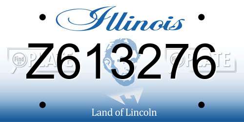 Z613276 Illinois License Plate