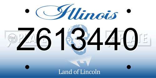 Z613440 Illinois License Plate