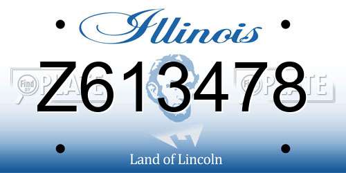 Z613478 Illinois License Plate