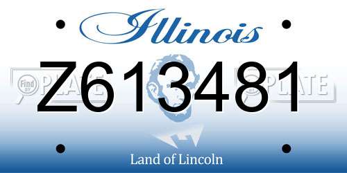 Z613481 Illinois License Plate
