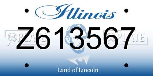 Z613567 Illinois License Plate