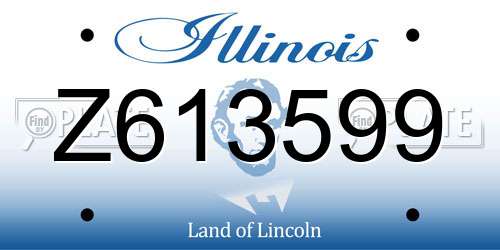 Z613599 Illinois License Plate