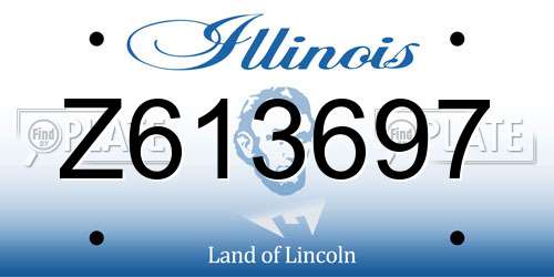 Z613697 Illinois License Plate