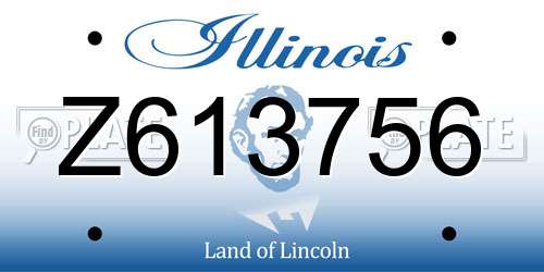 Z613756 Illinois License Plate