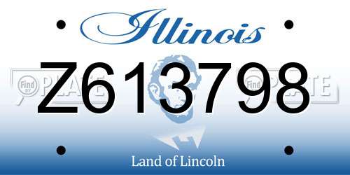 Z613798 Illinois License Plate