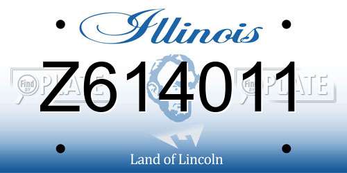 Z614011 Illinois License Plate