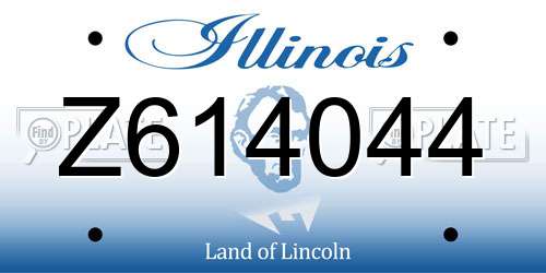 Z614044 Illinois License Plate