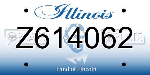 Z614062 Illinois License Plate