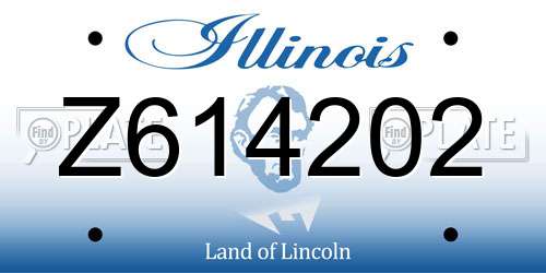 Z614202 Illinois License Plate