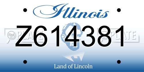Z614381 Illinois License Plate