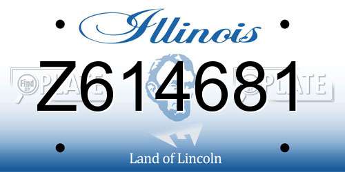 Z614681 Illinois License Plate