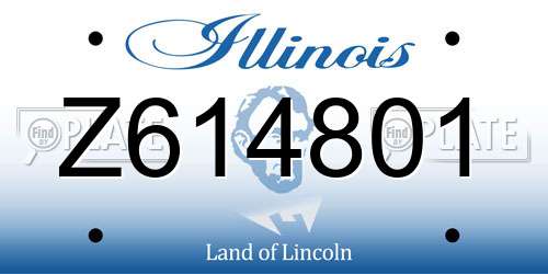 Z614801 Illinois License Plate