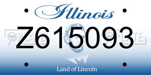 Z615093 Illinois License Plate