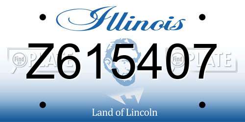 Z615407 Illinois License Plate