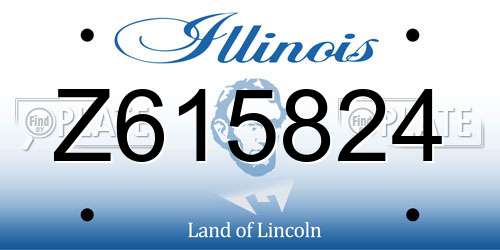 Z615824 Illinois License Plate