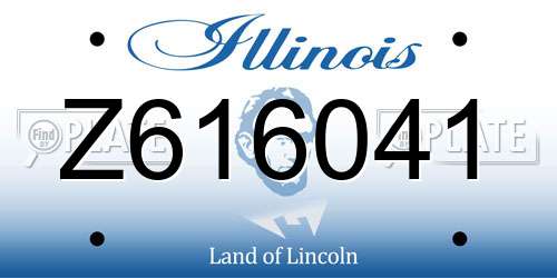 Z616041 Illinois License Plate