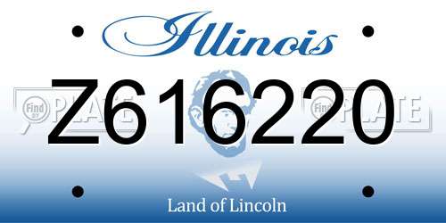 Z616220 Illinois License Plate