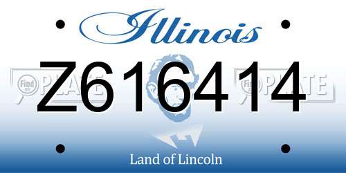 Z616414 Illinois License Plate