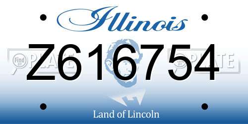 Z616754 Illinois License Plate