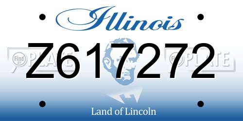 Z617272 Illinois License Plate