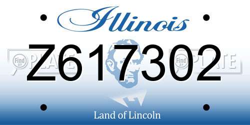 Z617302 Illinois License Plate