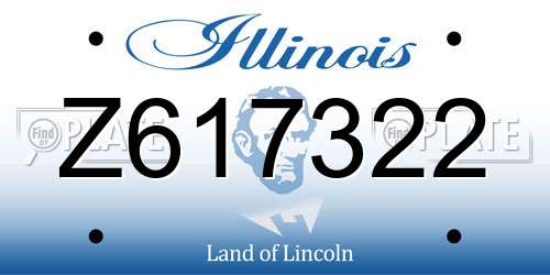 Z617322 Illinois License Plate