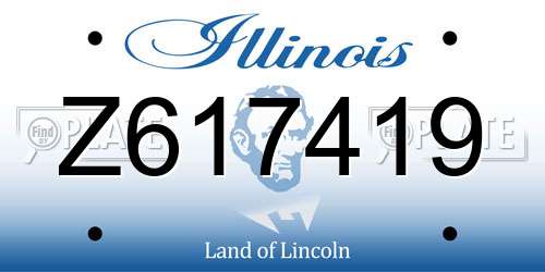 Z617419 Illinois License Plate