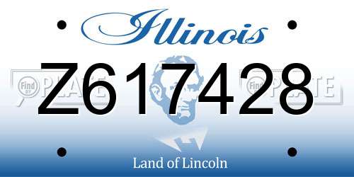 Z617428 Illinois License Plate