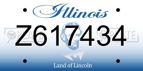 Z617434 Illinois License Plate