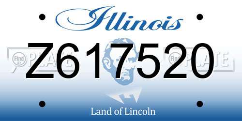 Z617520 Illinois License Plate