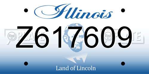 Z617609 Illinois License Plate