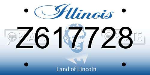 Z617728 Illinois License Plate