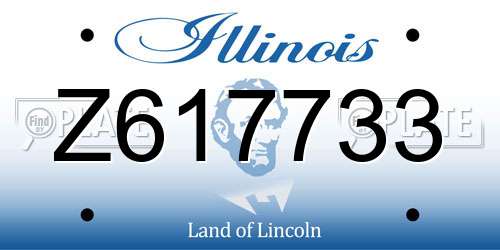 Z617733 Illinois License Plate