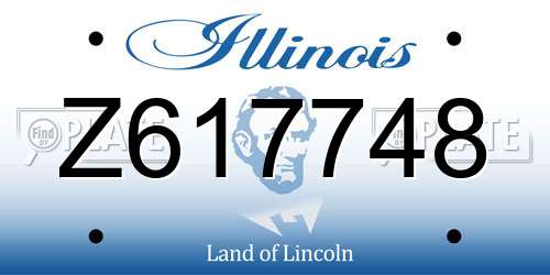 Z617748 Illinois License Plate