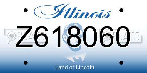 Z618060 Illinois License Plate