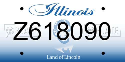 Z618090 Illinois License Plate