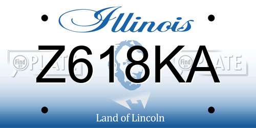 Z618KA Illinois License Plate