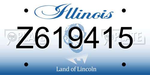 Z619415 Illinois License Plate
