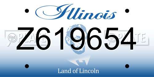 Z619654 Illinois License Plate