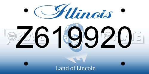 Z619920 Illinois License Plate